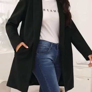 Via Spiga Double Breasted Wool Blend Pea Coat